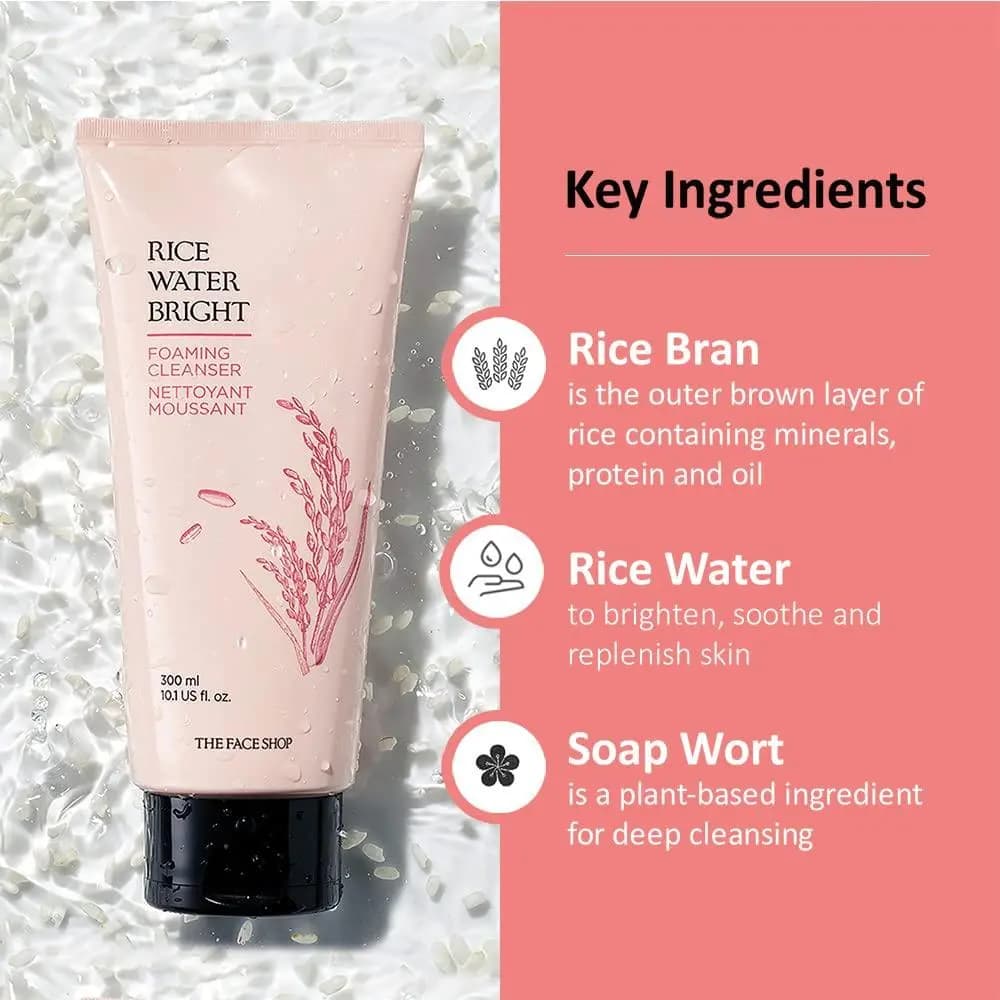The FACE SHOP Rice Water Bright Cleansing Foam 300ml
