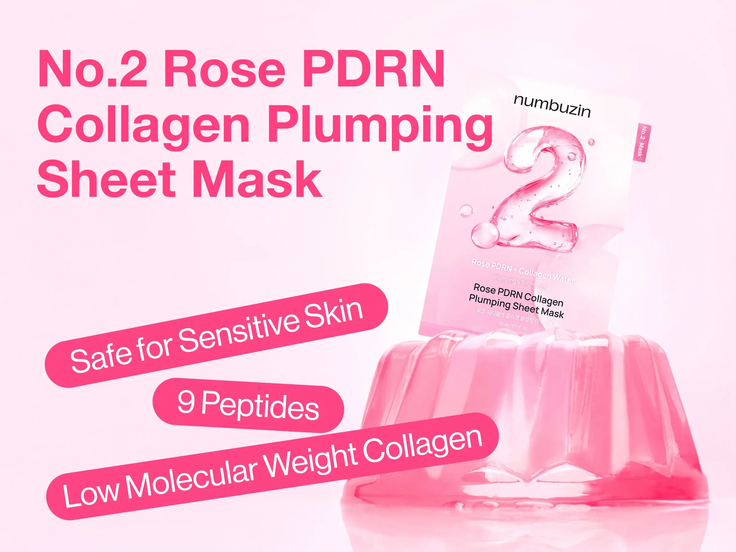 NUMBUZIN No.2 Rose PDRN Collagen Pluming Sheet Mask 5pcs
