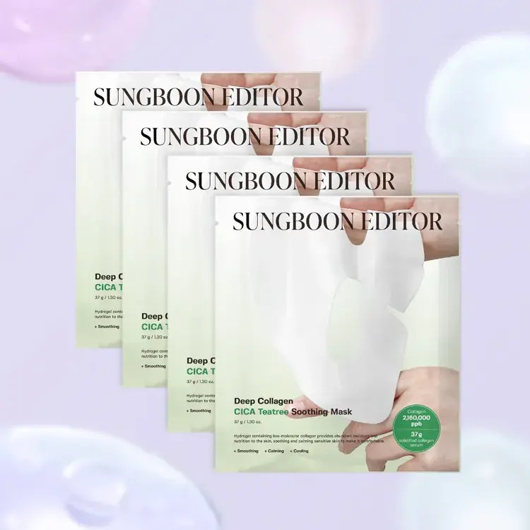 SUNGBOON EDITOR Deep Collagen Cica Tea Tree Soothing Mask 4EA